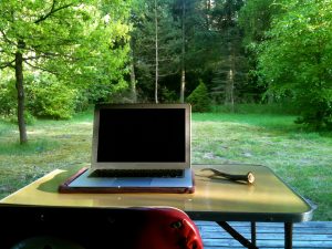 laptop on creativity retreat
